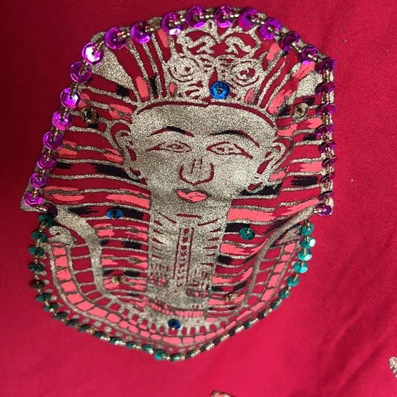 Authentic Egyptian cotton pharaonic traditional dress sequins. Large - Picture 10 of 12